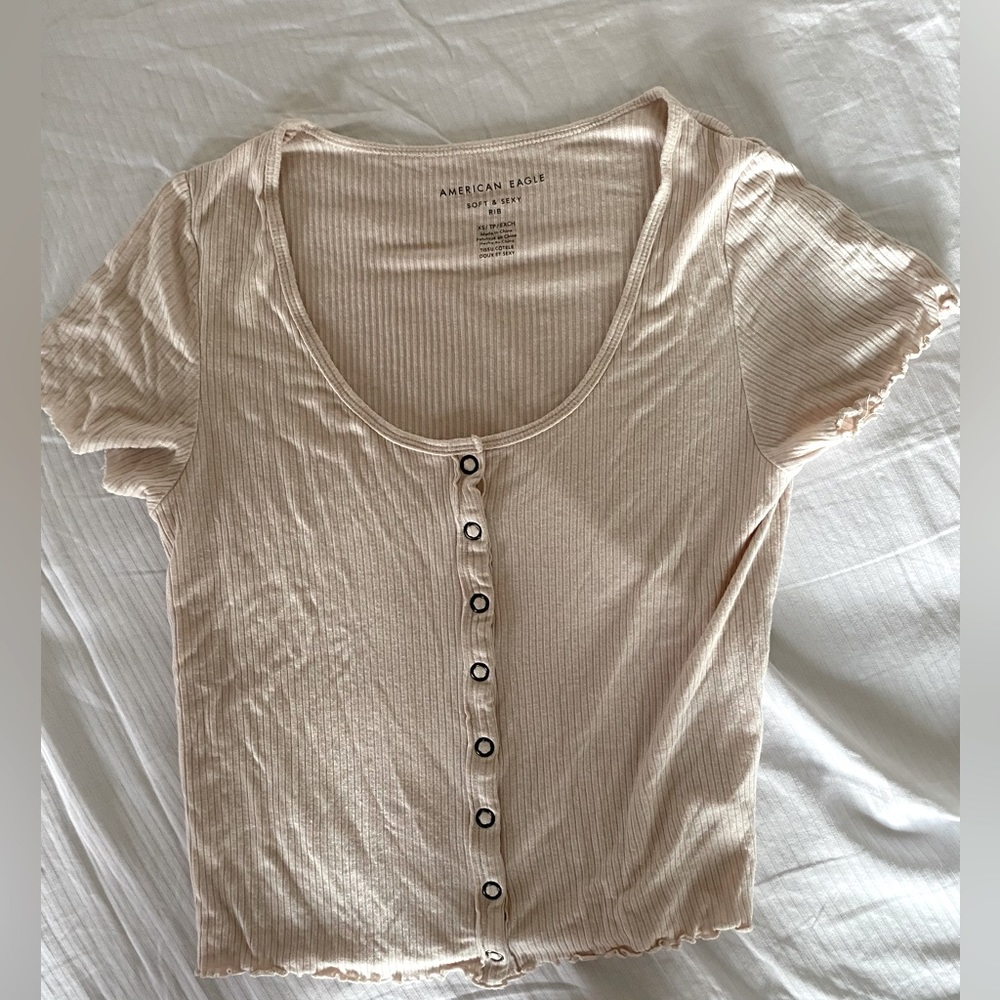 American Eagle Ribbed crop top tshirt